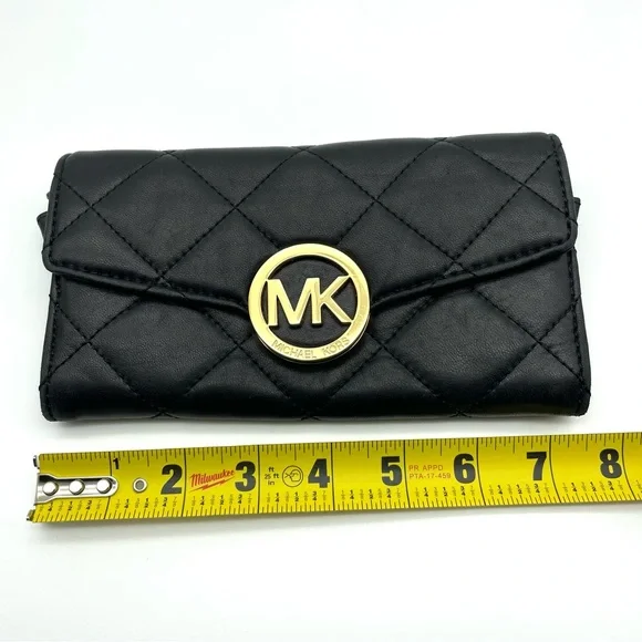 ❌SOLD MICHAEL Michael Kors Fulton Quilted Leather Wallet Black - Picture 11 of 12